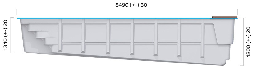 Вид сбоку Савой Pool Cover